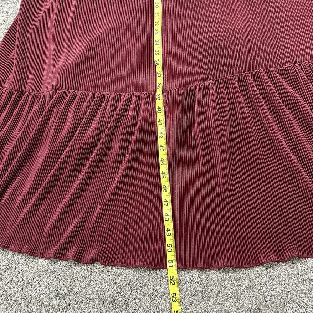 Terra & Sky Midi Dress Womens 3X Plisse Midi Dress Rustic Plum NEW - Picture 6 of 12